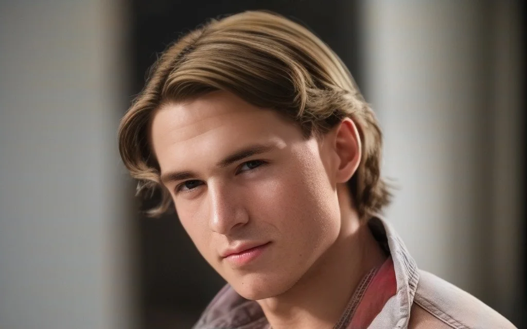 A stylish middle-part haircut on a young man showcasing soft waves and modern grooming, perfect for achieving a trendy haircut look.