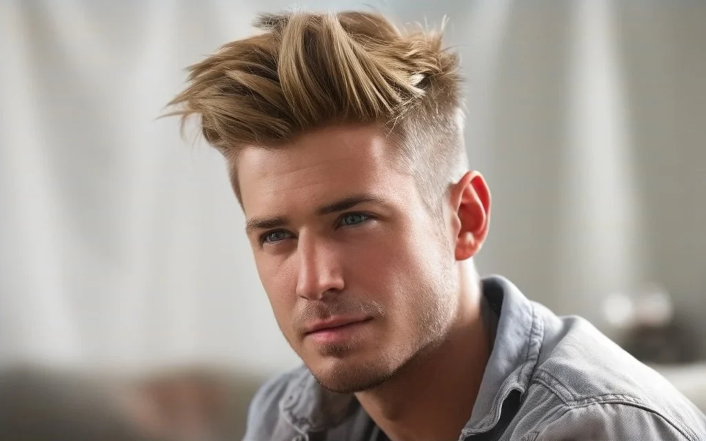 Modern undercut haircut on a stylish man, featuring a sharp fade and textured top, perfect for a trendy haircut look.