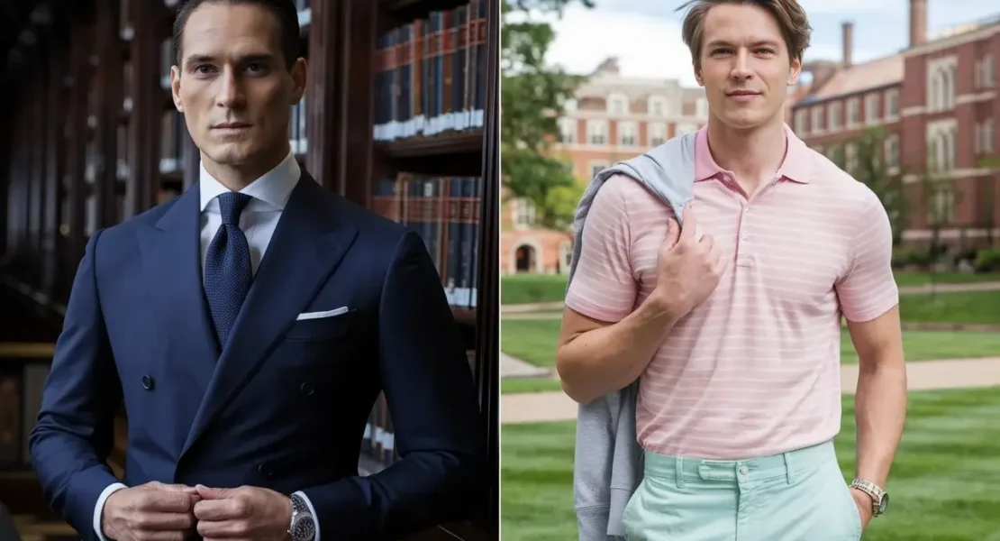 Comparison between old money and preppy style fashion.